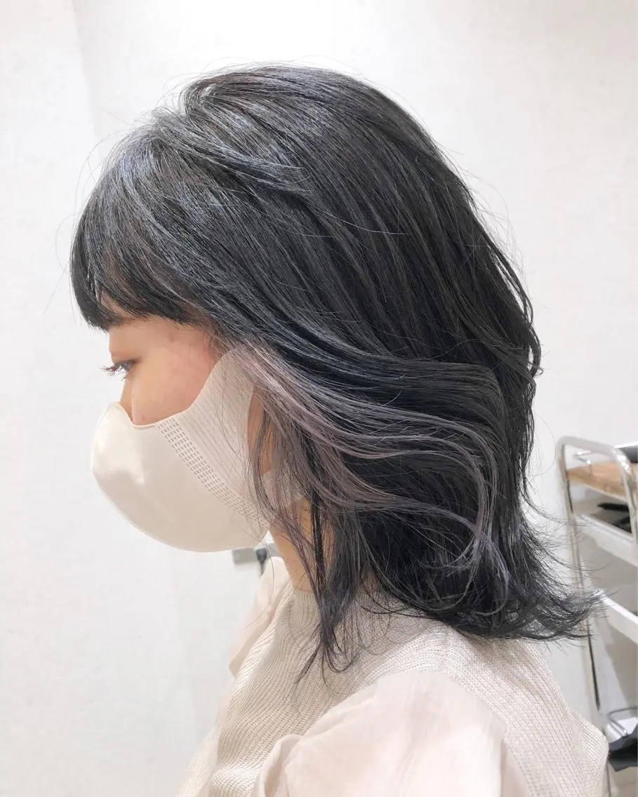 ミディアム ヘアカラー 似合わせ レイヤー須川のヘアスタイル