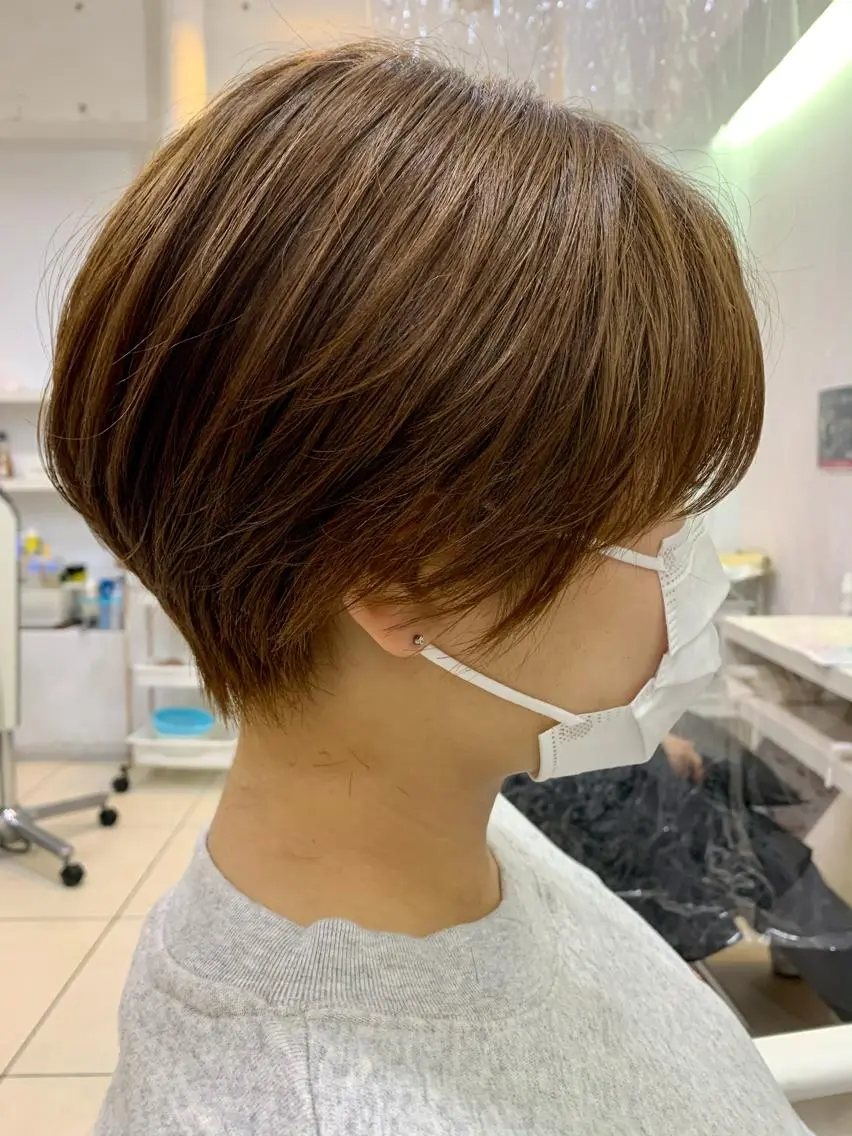 ショート カラー くびれヘア ショートヘア 【髪質改善】 美髪/久岡徹也のヘアスタイル