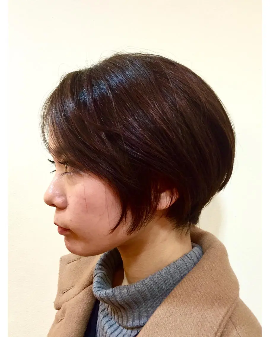 ショート カラー ショートボブ アッシュ アッシュブラウン ブラウンカラー ボブ 門田 恭弥のヘアスタイル