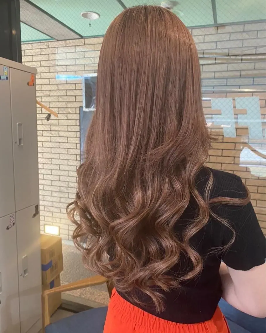 セミロング カラー ヘアアレンジ シールエクステ ブラウンカラー エクステ レイヤー/エクステ alpha下妻のヘアスタイル
