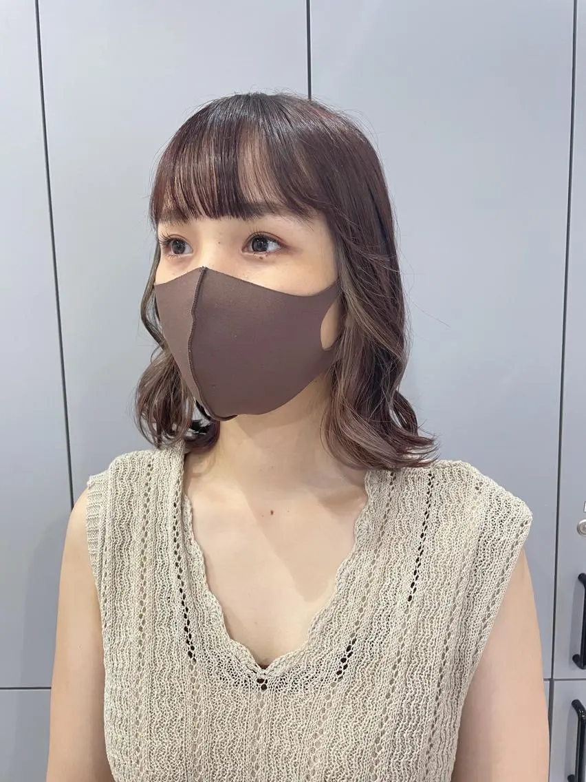 ミディアム カラー ベージュカラー ブリーチ カット ヘアカラー トリートメント 狩野 羅夢のヘアスタイル