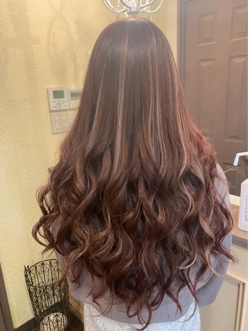 セミロング カラー シールエクステ バレイヤージュ エクステ レイヤーカット MagicMush ✴︎シールエクステのヘアスタイル
