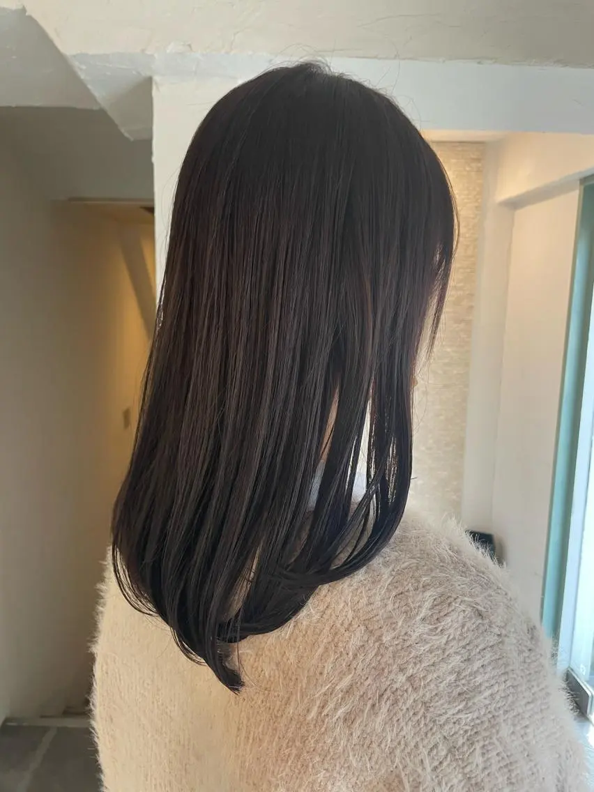 ミディアム カラー ブラウンカラー ラベンダーカラー ラベンダーブラウン パープルカラー ショート/韓国ヘア Moto✂︎のヘアスタイル