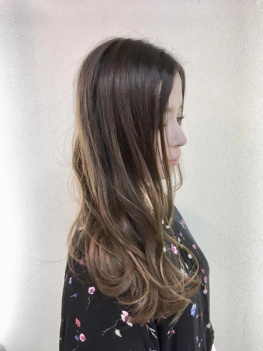 セミロング カラー カット ヘアカラー トリートメント THREE 関根大のヘアスタイル