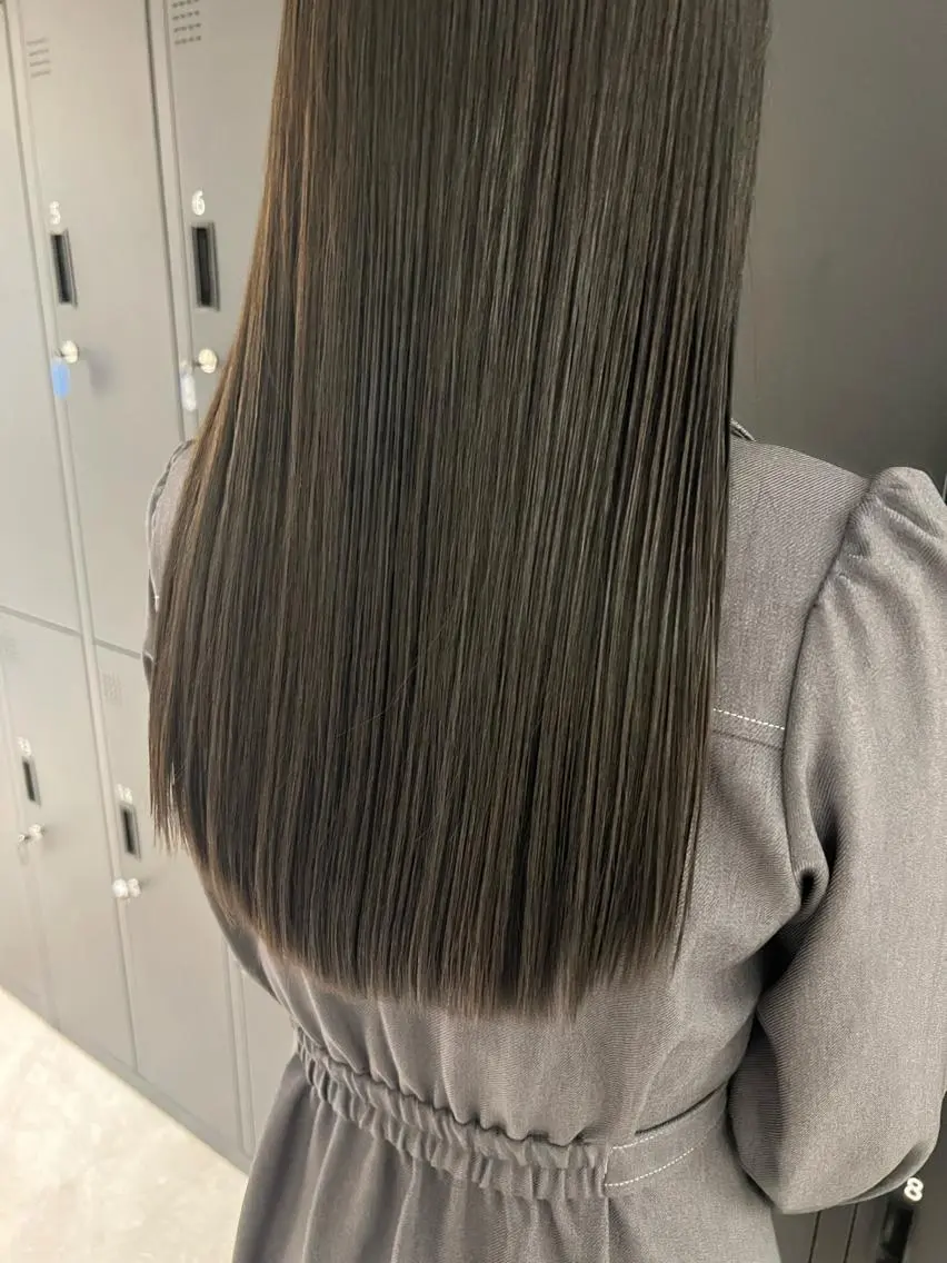 ロング カラー ヘアアレンジ 暗髪カラー🫐パーマ おくだりんかのヘアスタイル