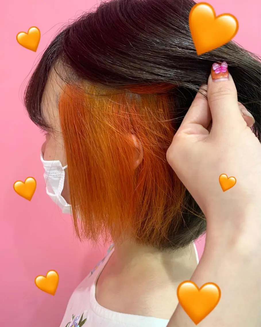 セミロング カラー ブリーチ ダブルカラー グラデーションカラー グレージュ インナーカラー 新宿駅近♡個室 ♡関口三都季🌜のヘアスタイル