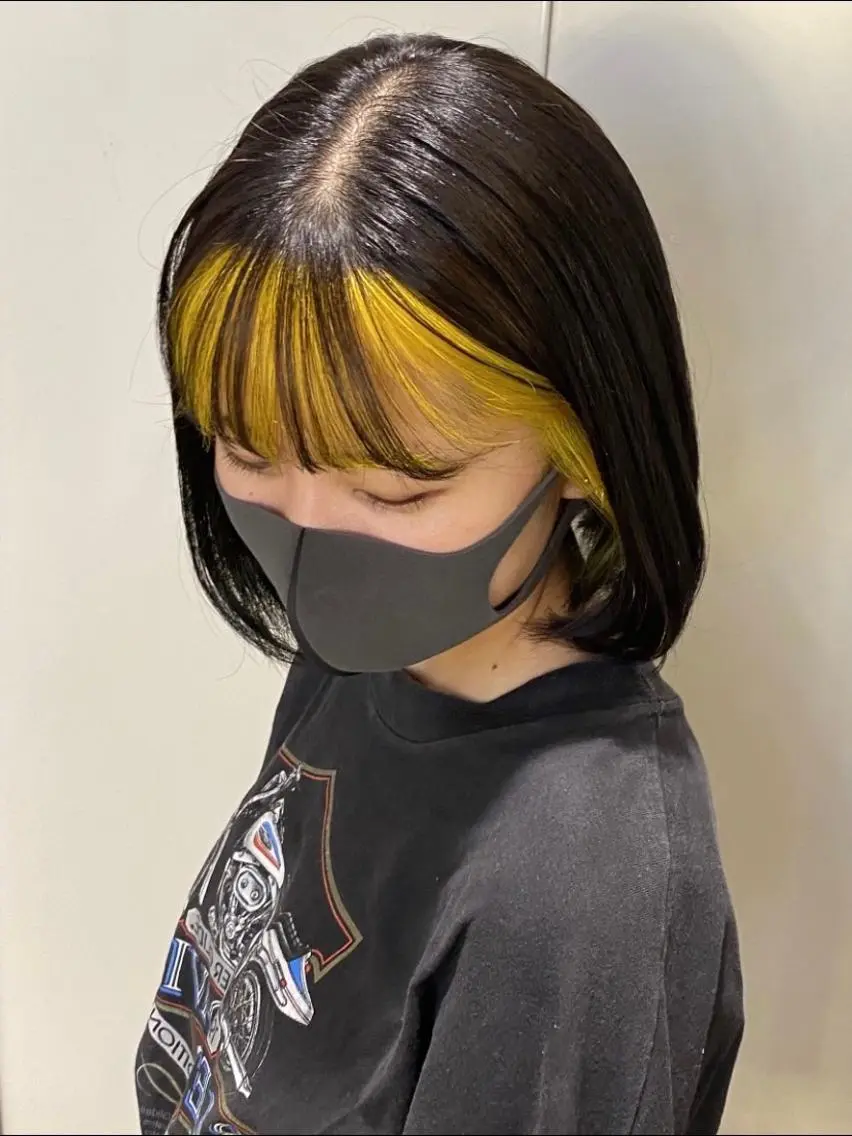カラー イエローカラー 中村 彩夏のヘアスタイル