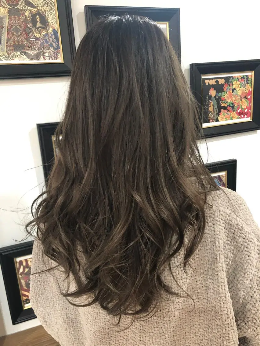 ロング カラー ヘアアレンジ ヘアカラー トリートメント ヘアセット 吉田裕太/ハイライト ダブルカラーのヘアスタイル