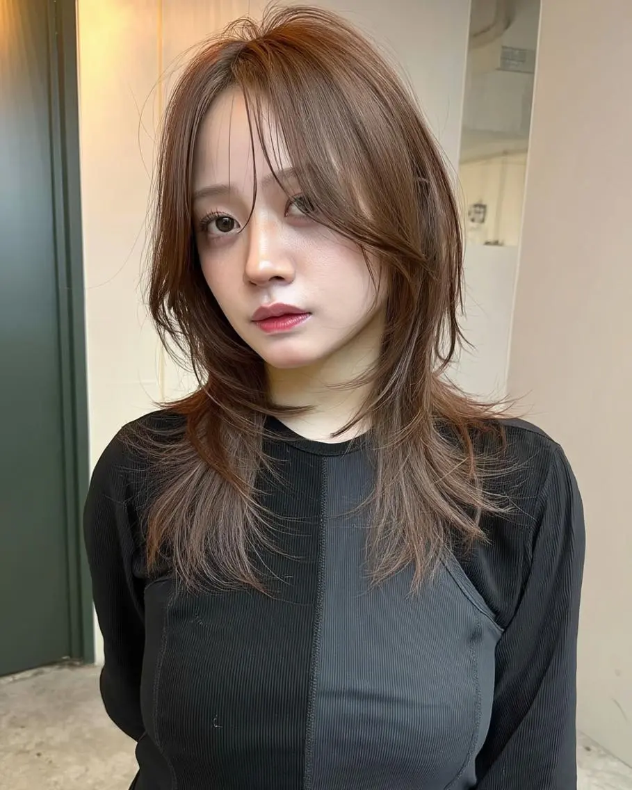 ミディアム カット ブリーチ×レイヤー Hiroto/表参道のヘアスタイル