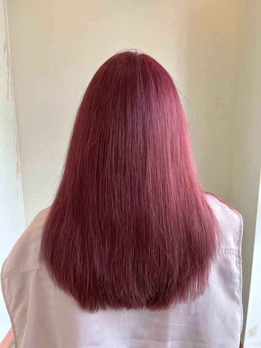 ロング カラー ブリーチ ピンクカラー カット ヘアカラー NUMBER 天王寺 🌼yuriのヘアスタイル