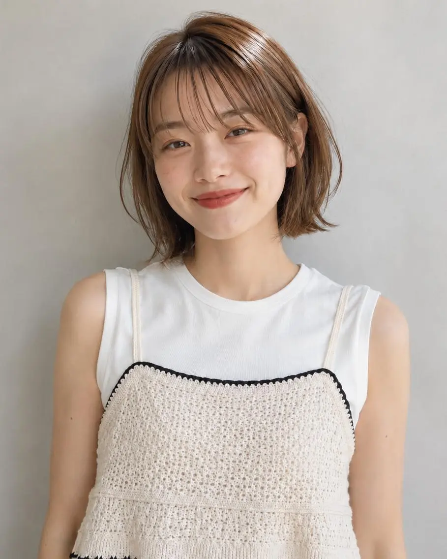 ミディアム ブリーチなし透明感 カラー🌷宮部楓奈のヘアスタイル