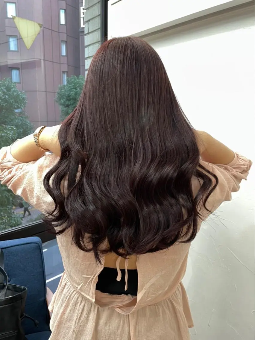 カラー ブリーチ ブリーチなしカラー ブリーチなしピンク 赤井龍斗のヘアスタイル