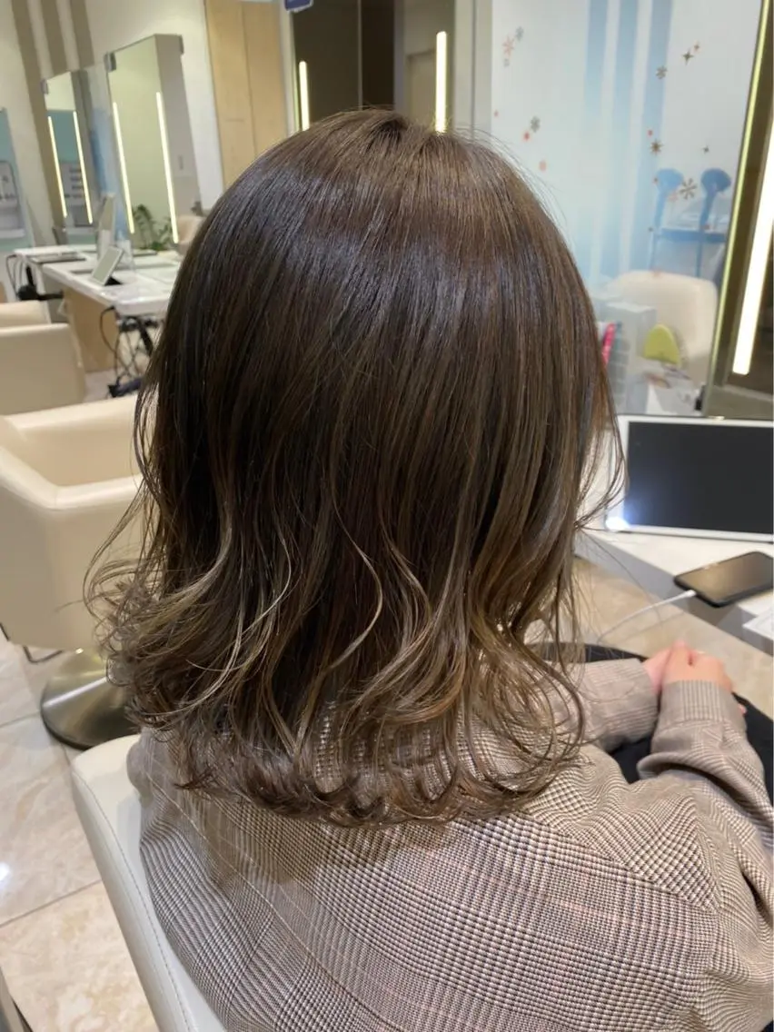 ミディアム カラー 縮毛矯正/ショート 長岡/姉崎宏実🌿のヘアスタイル