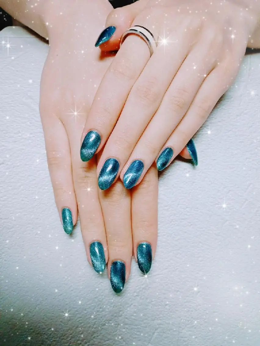 ネイル キラキラネイル マグネットネイル 夏ネイル ハンドネイル flure de neige yukiのネイルデザイン