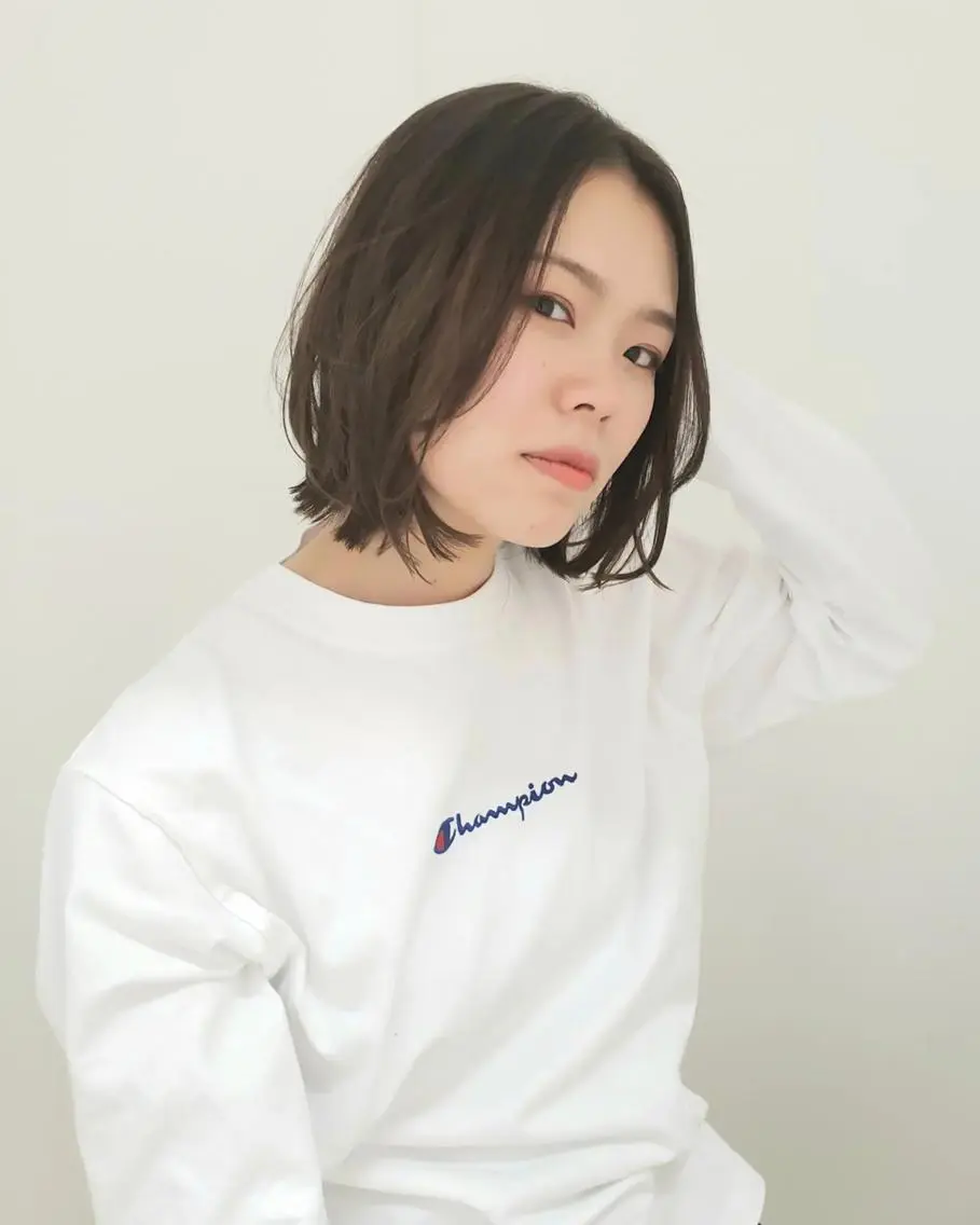 ミディアム ボブ 外ハネヘア ✨ショート✨レイヤー ✨パーマ✨メンズ✨のヘアスタイル