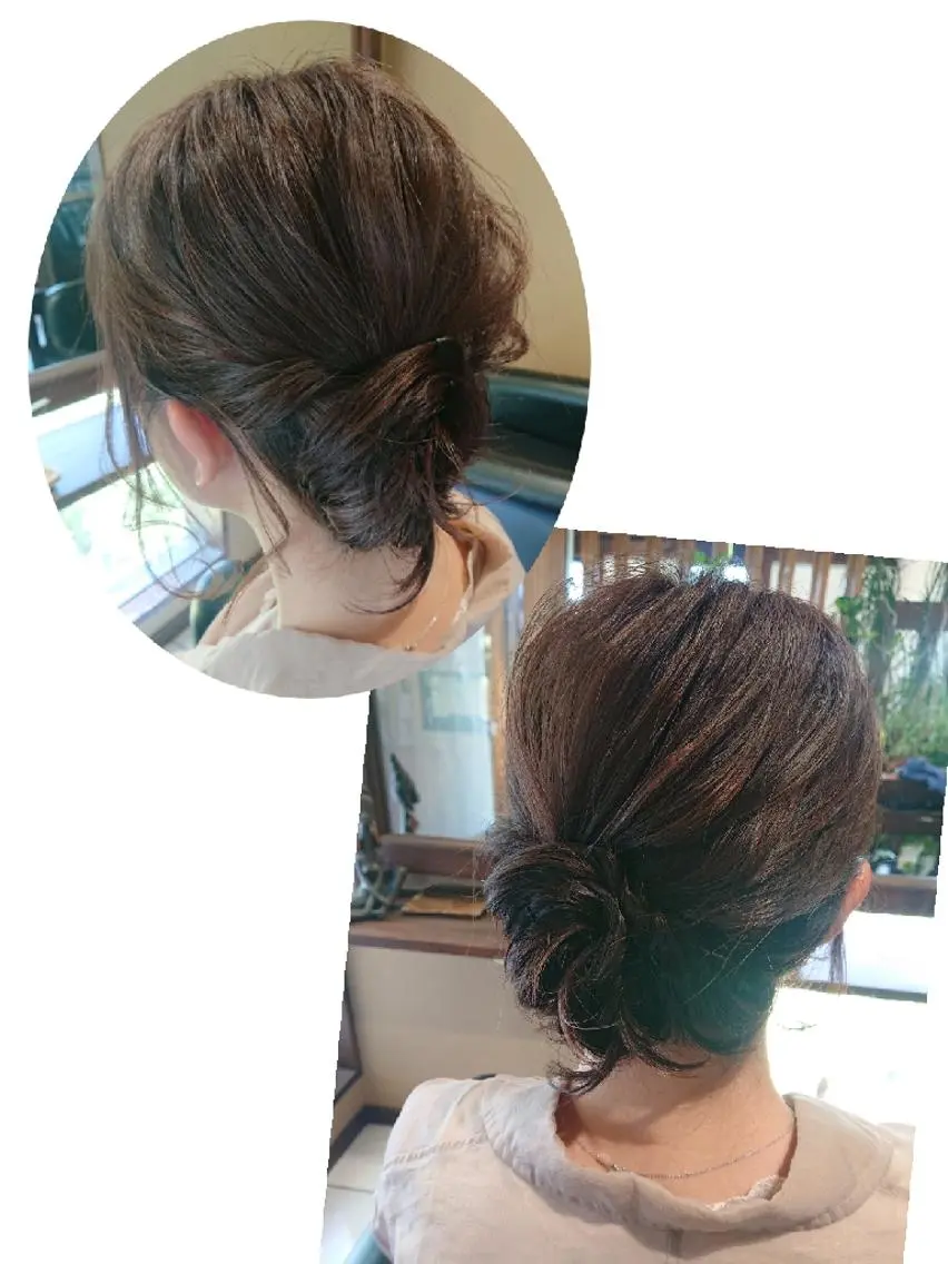 ヘアアレンジ ミディアム カラー ピンクカラー 青山 早智子のヘアスタイル
