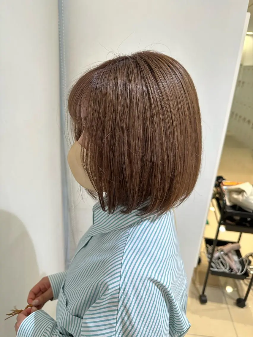 ショート ボブ ヘアカラー 柔らか透明感カラー/ 内田圭祐のヘアスタイル