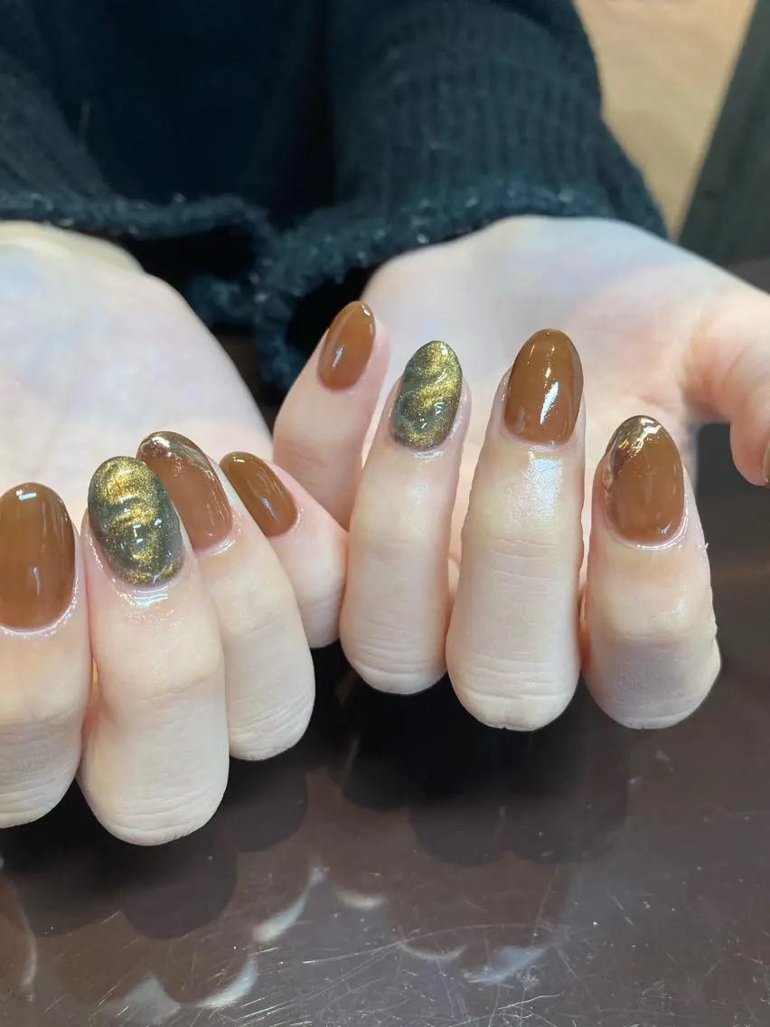 ショート ネイル ニュアンスネイル Monica nails/福島のネイルデザイン