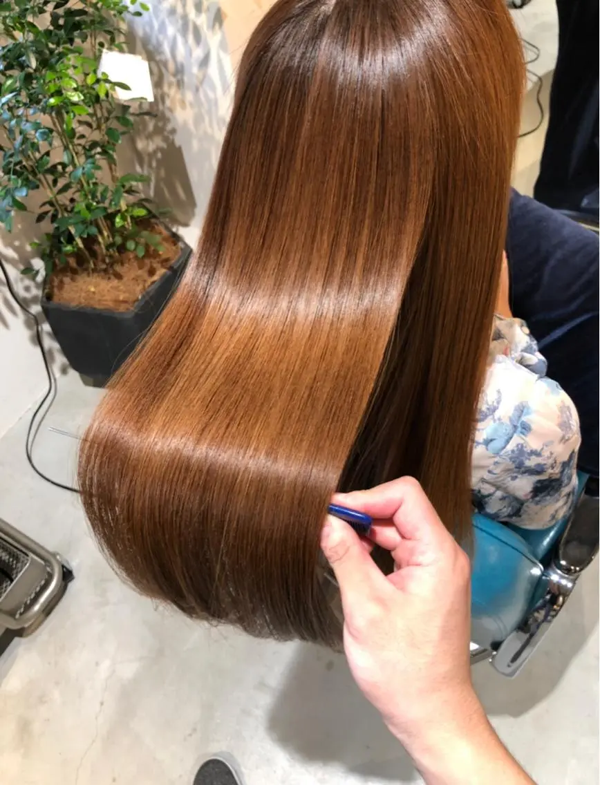 ロング 縮毛矯正 佐藤 宏樹のヘアスタイル