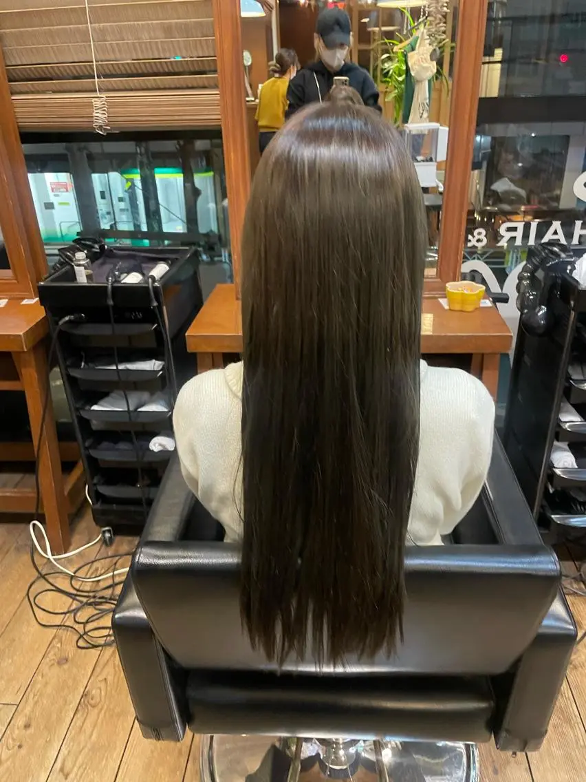 ロング パーマ 縮毛矯正 佐藤 百葉のヘアスタイル