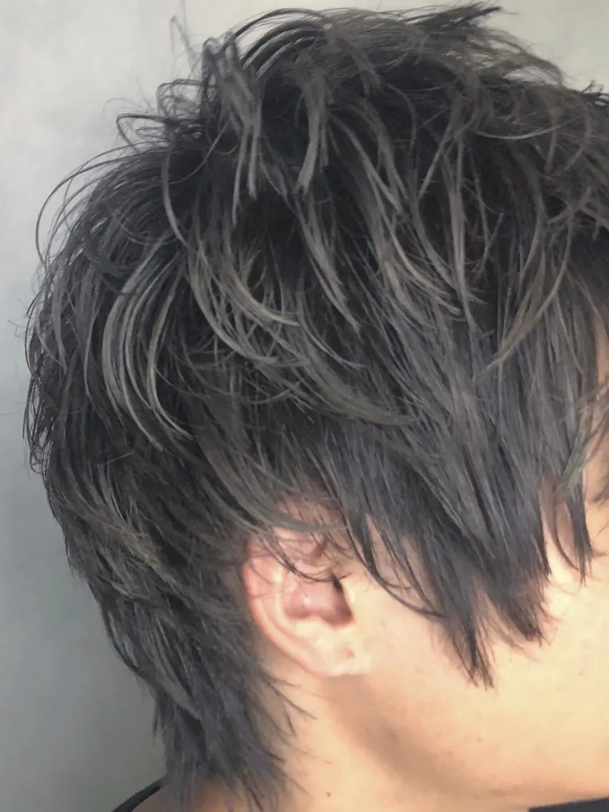 ショート カラー メンズ メンズウルフカット ウルフカット ORIKA 美容室のヘアスタイル