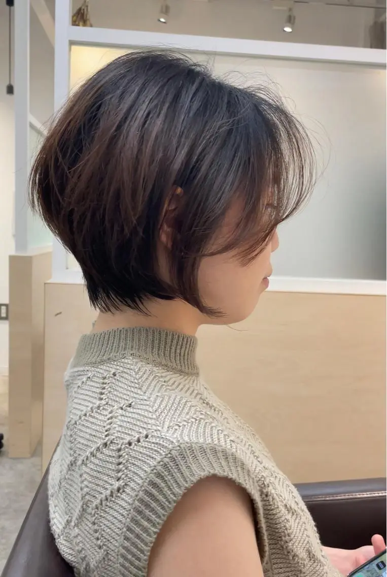 ショート カラー ショートボブ ボブ くびれヘア ショートヘア 表参道【髪質改善】 宮嶋勇太のヘアスタイル