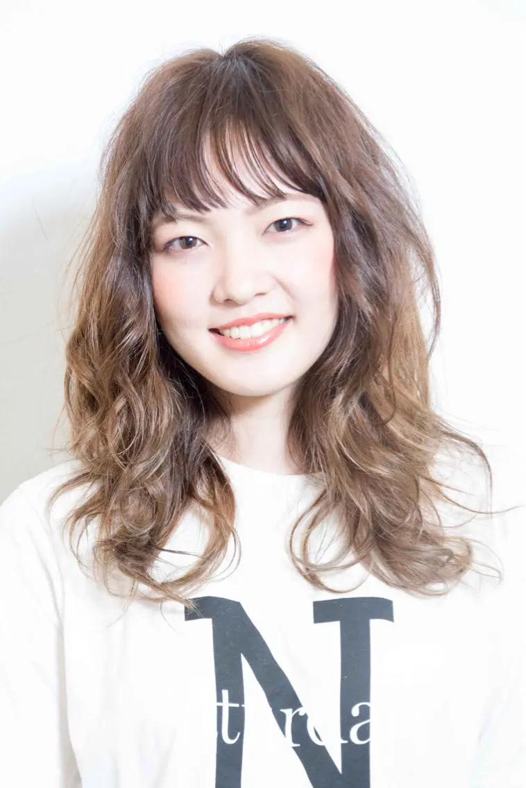 セミロング カラー パーマ La Ruelle 江曽島店/髪質改善のヘアスタイル