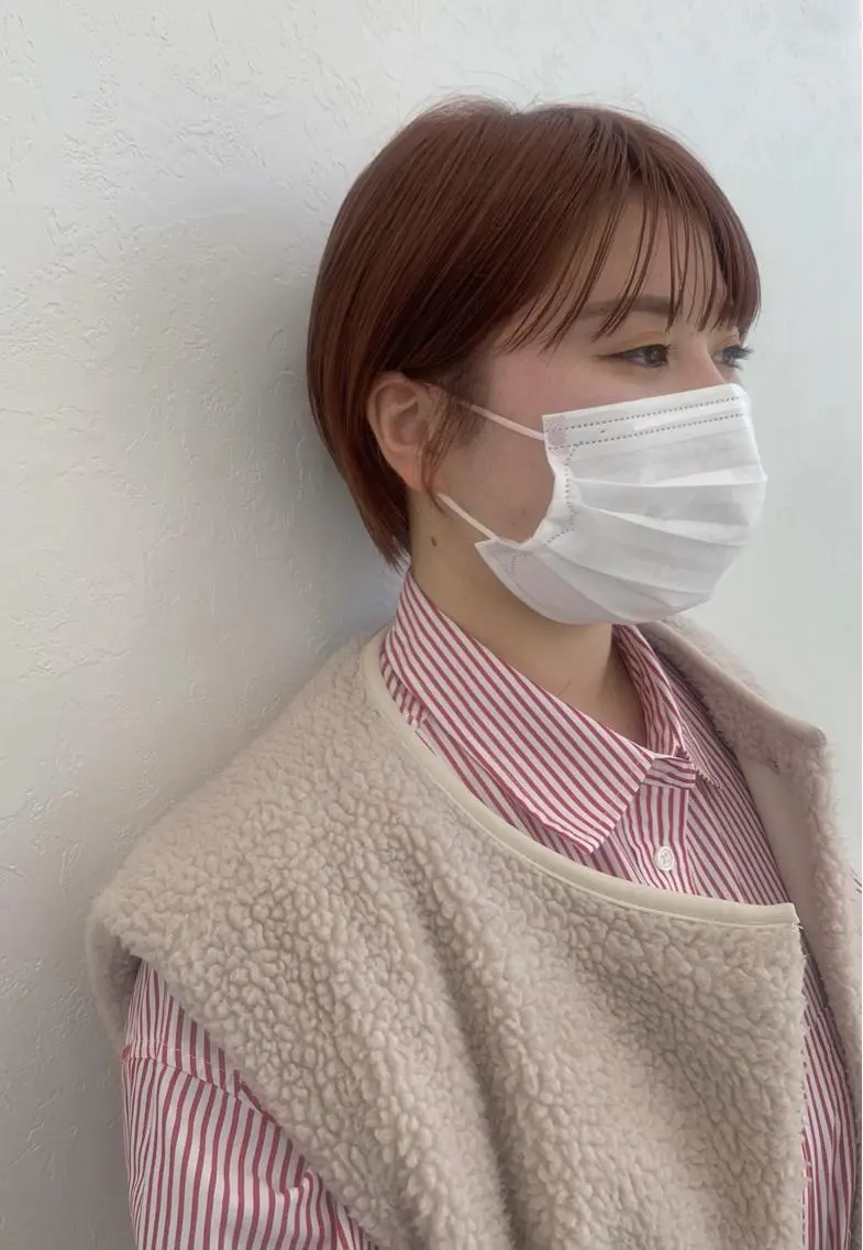 ショート カラー アプリコットブラウン ブラウンカラー kitagawa mayuのヘアスタイル