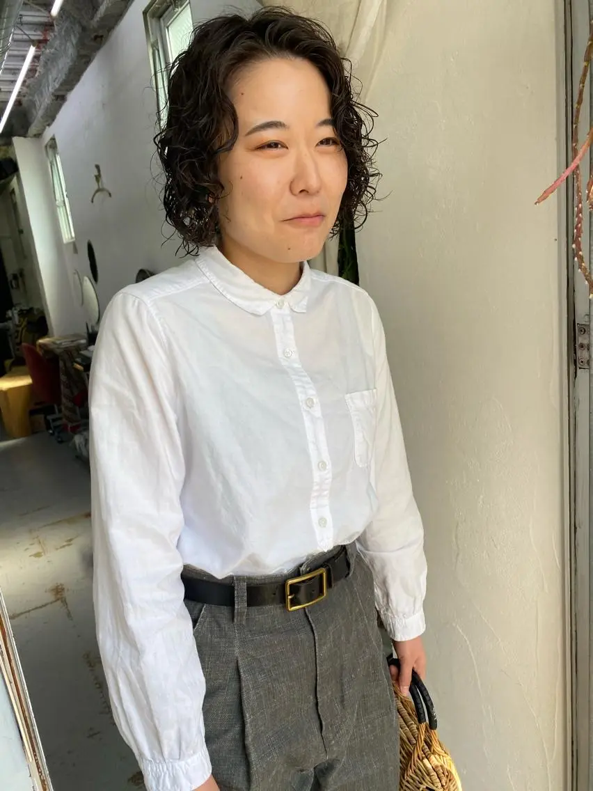 ショート パーマ カット パーマ トリートメント qiie/ワンカラー インナーカラーのヘアスタイル
