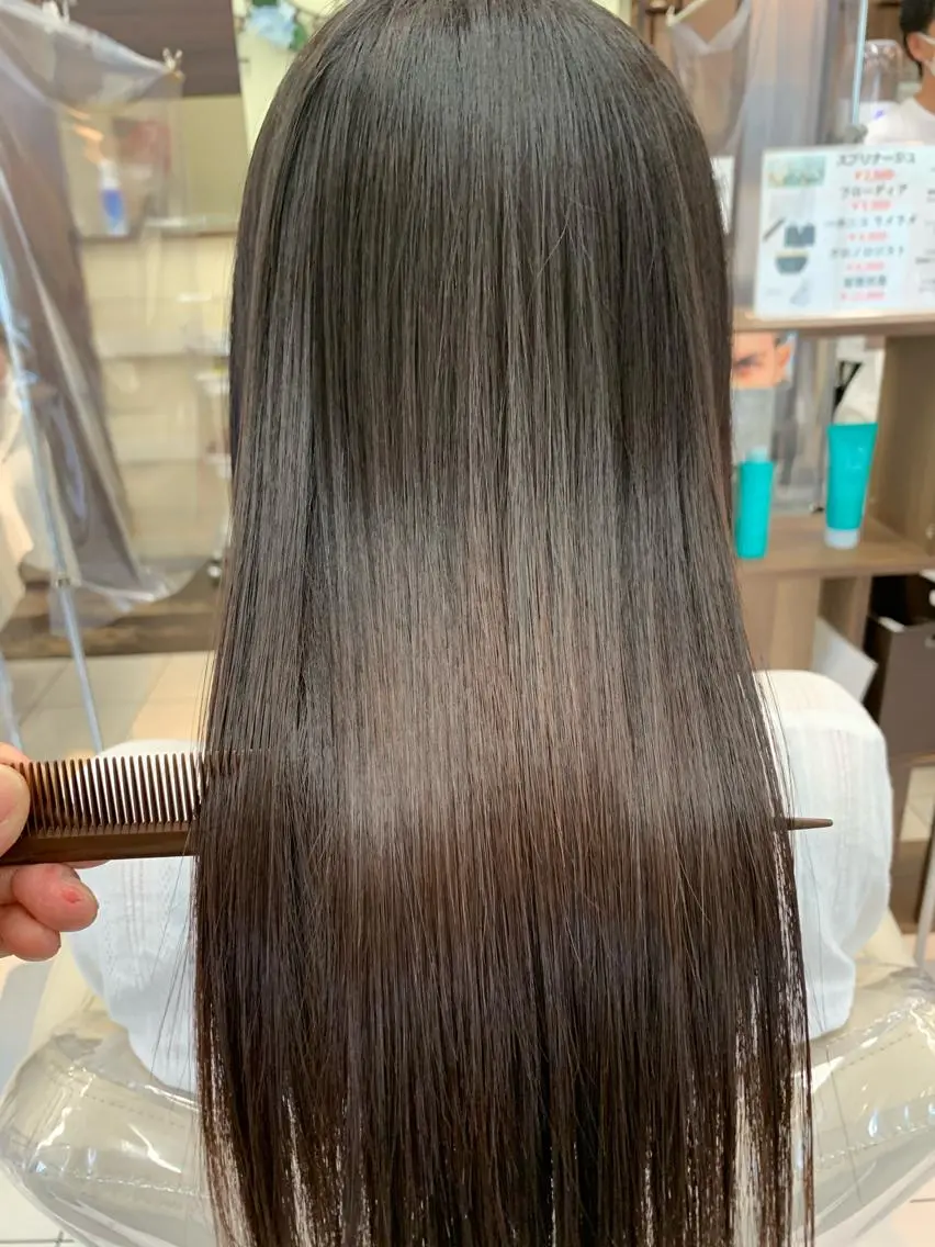 ロング パーマ ブリーチでもできる 縮毛矯正相原慎🌈のヘアスタイル