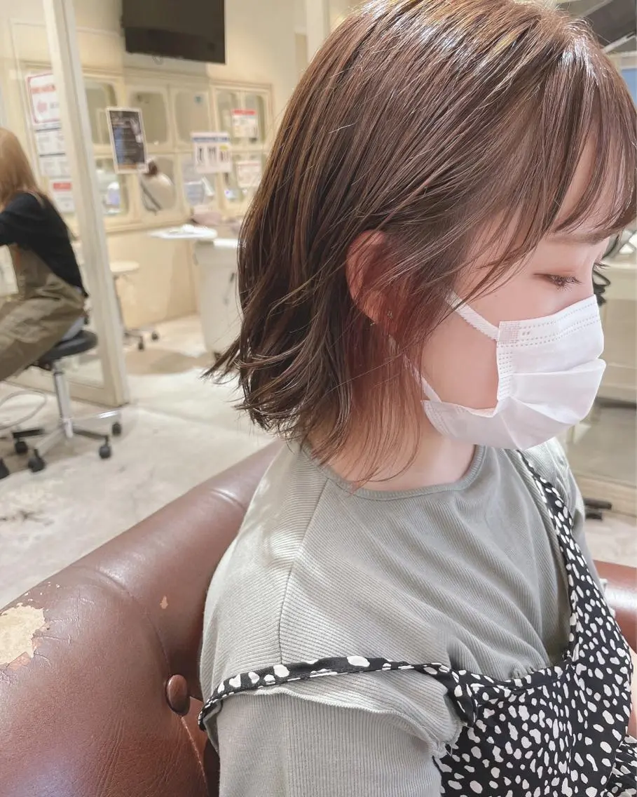 ミディアム カラー ボブ/パーマ 古家 佑真のヘアスタイル