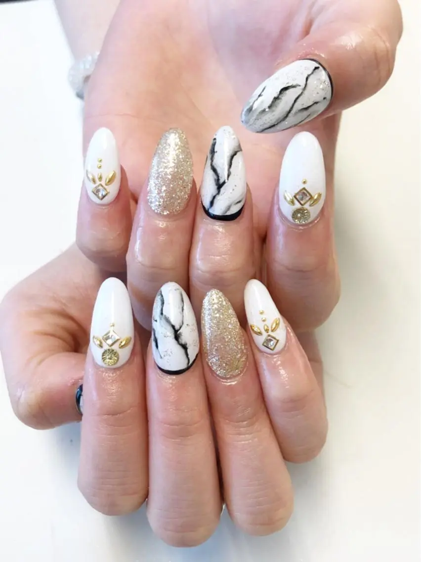 ネイル 大理石ネイル(マーブル) スカルプネイル KIREIE NAILSのネイルデザイン