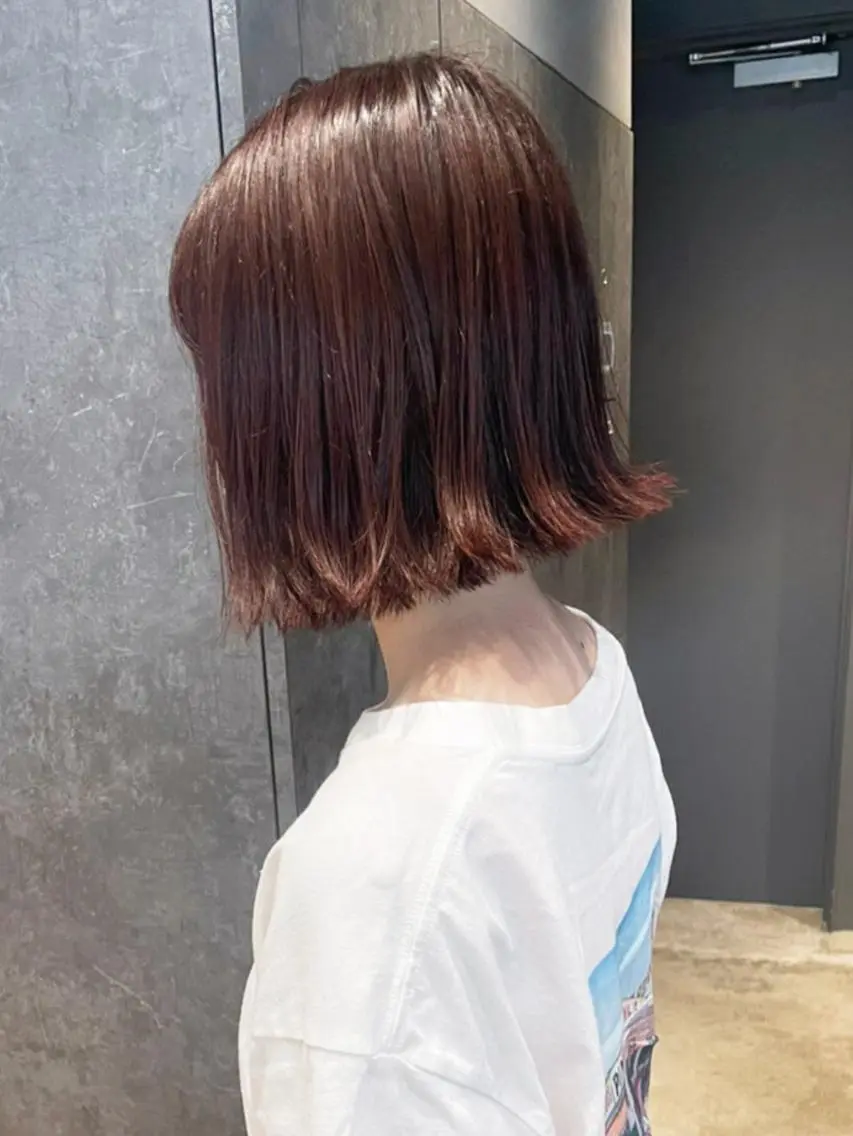 ミディアム パーマ ヘアアレンジ カラー ブラウンカラー ピンクカラー ピンクブラウン 外ハネヘア ITbyALBUM 浦和店のヘアスタイル
