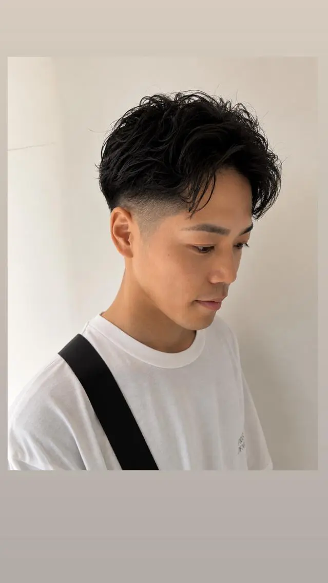 ショート パーマ メンズ メンズパーマ メンズツイストパーマ ツーブロック 刈り上げ 髪質改善 カット パーマ トリートメント 伊勢崎/nap hair 栗原大輔のヘアスタイル