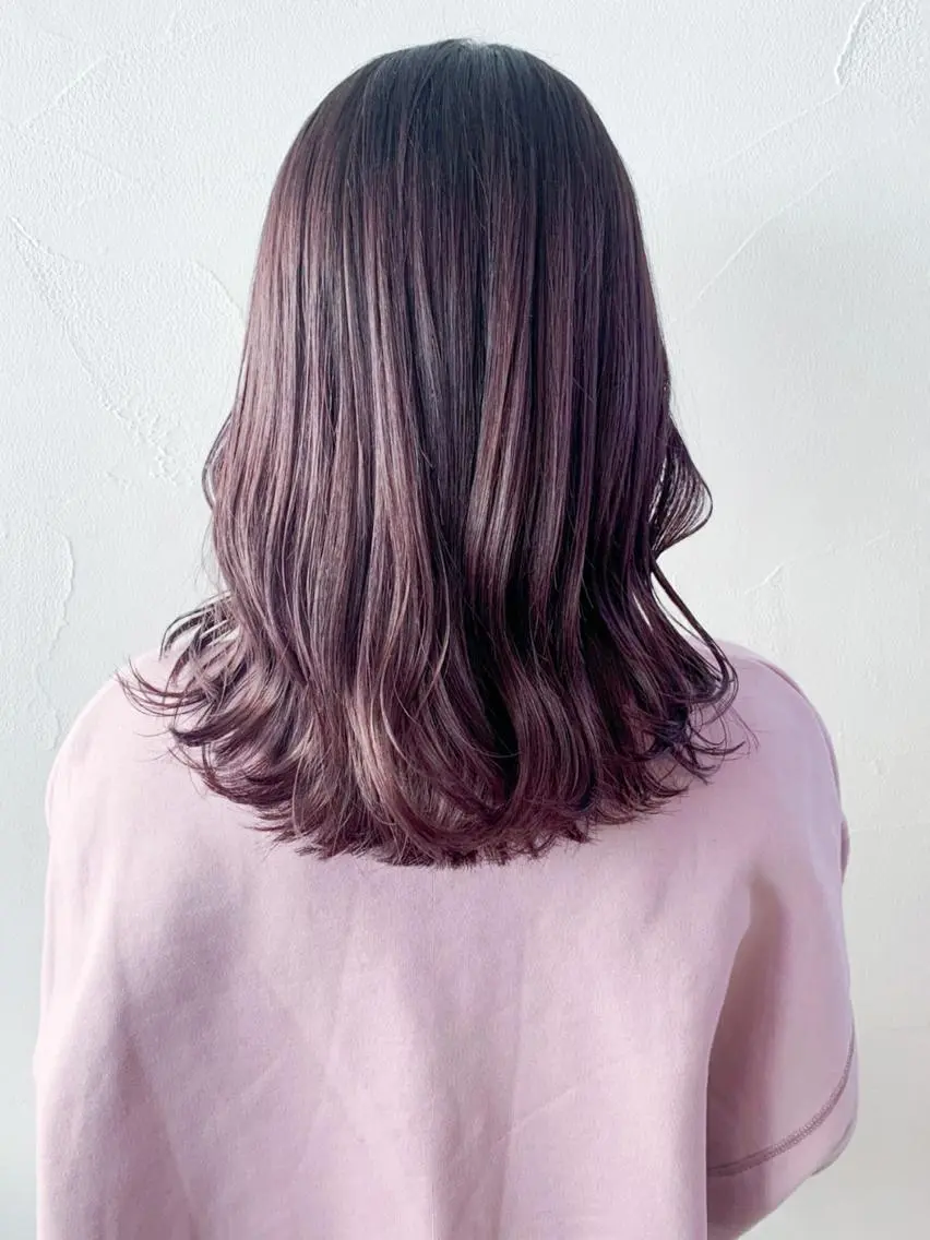 ミディアム カラー パーマ ヘアアレンジ ブラウンカラー ピンクカラー ピンクブラウン ITbyALBUM 浦和店のヘアスタイル