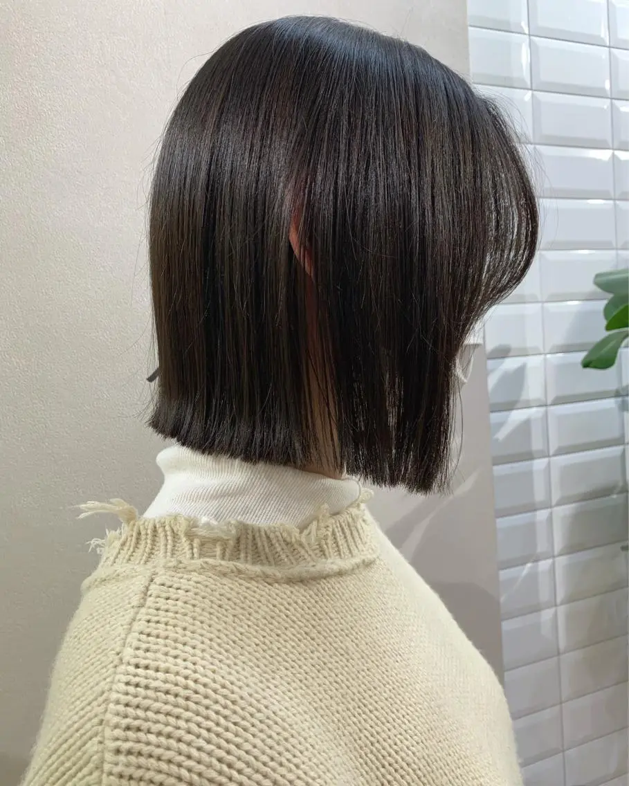 ショート 切りっぱなしボブ ボブ カット トリートメント hubhair レイヤー/透明感のヘアスタイル