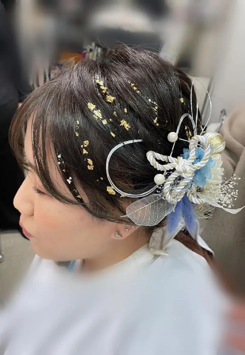 ショート ヘアアレンジ 成人式 結婚式・ブライダル 卒業式のヘアスタイル ショートヘア 浴衣 Rarely  beautyのヘアスタイル