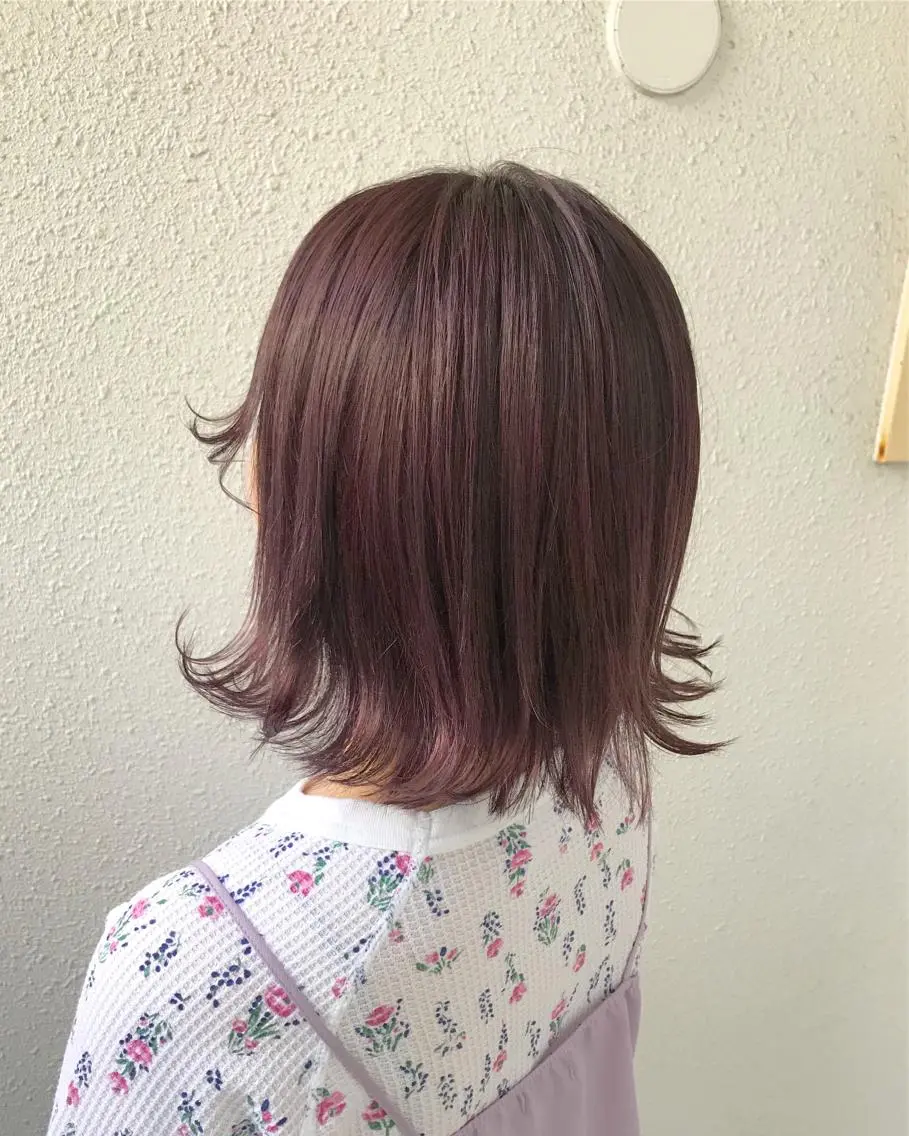 ショート カラー ピンクカラー ピンクパープル パープルカラー インナーカラー/天神 ブリーチ/吉田のヘアスタイル