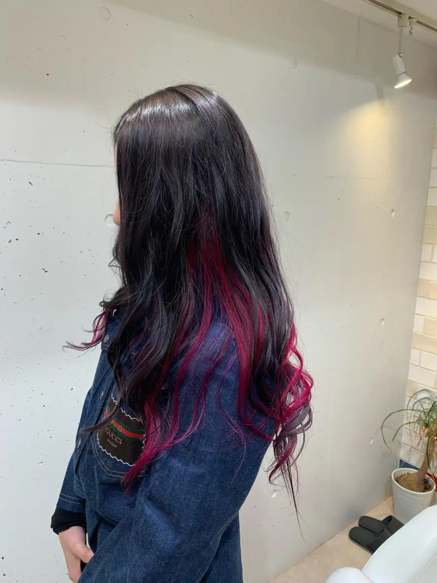 ロング カラー ブルーカラー ブルーバイオレット ピンクカラー バイオレットカラー 澤井 佑果のヘアスタイル