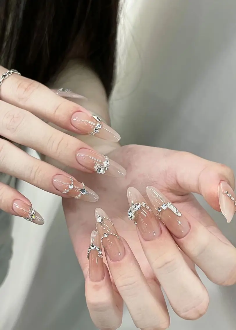 ネイル 長さ出し フレンチネイル グラデーション 卒業式 マグネットネイル ハンドネイル MIHANA YUKIのネイルデザイン