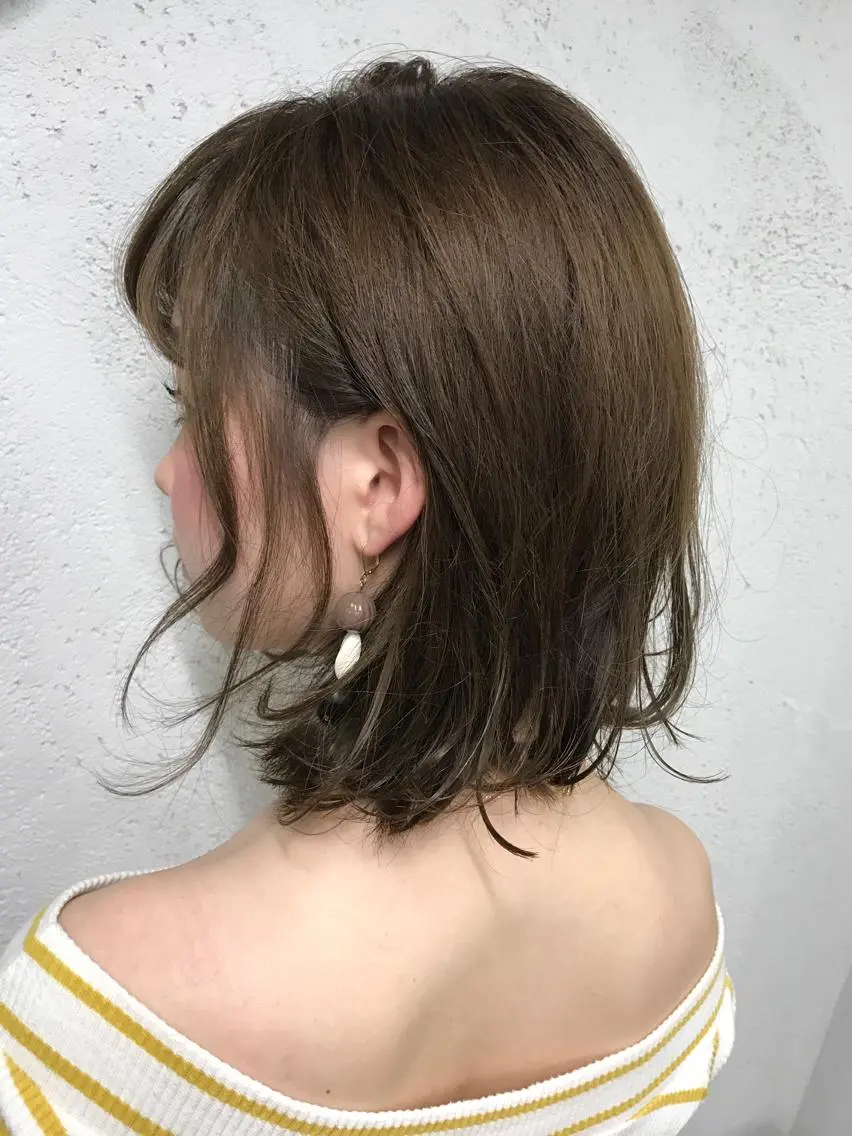 ミディアム カラー パーマ ヘアアレンジ イルミナカラー 韓国ヘア✨グレージュ カラーasamiのヘアスタイル