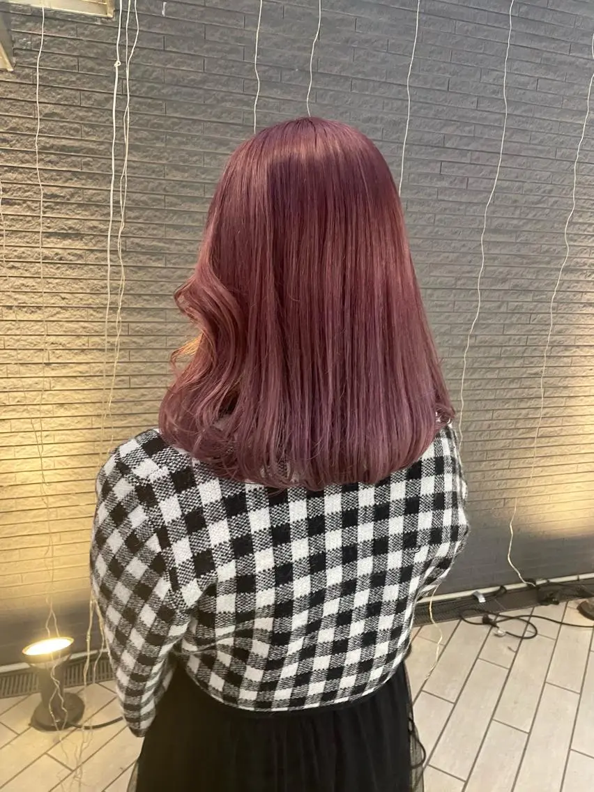 ミディアム カラー ヘアアレンジ ブリーチ 🎀透明感カラー 韓国ヘア🎀mahoのヘアスタイル