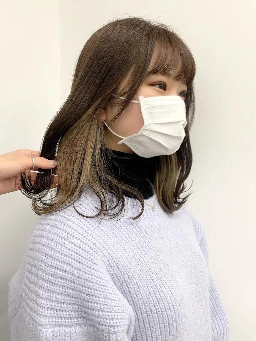 ミディアム カラー インナーカラー 🌿椿 夢来🌿のヘアスタイル