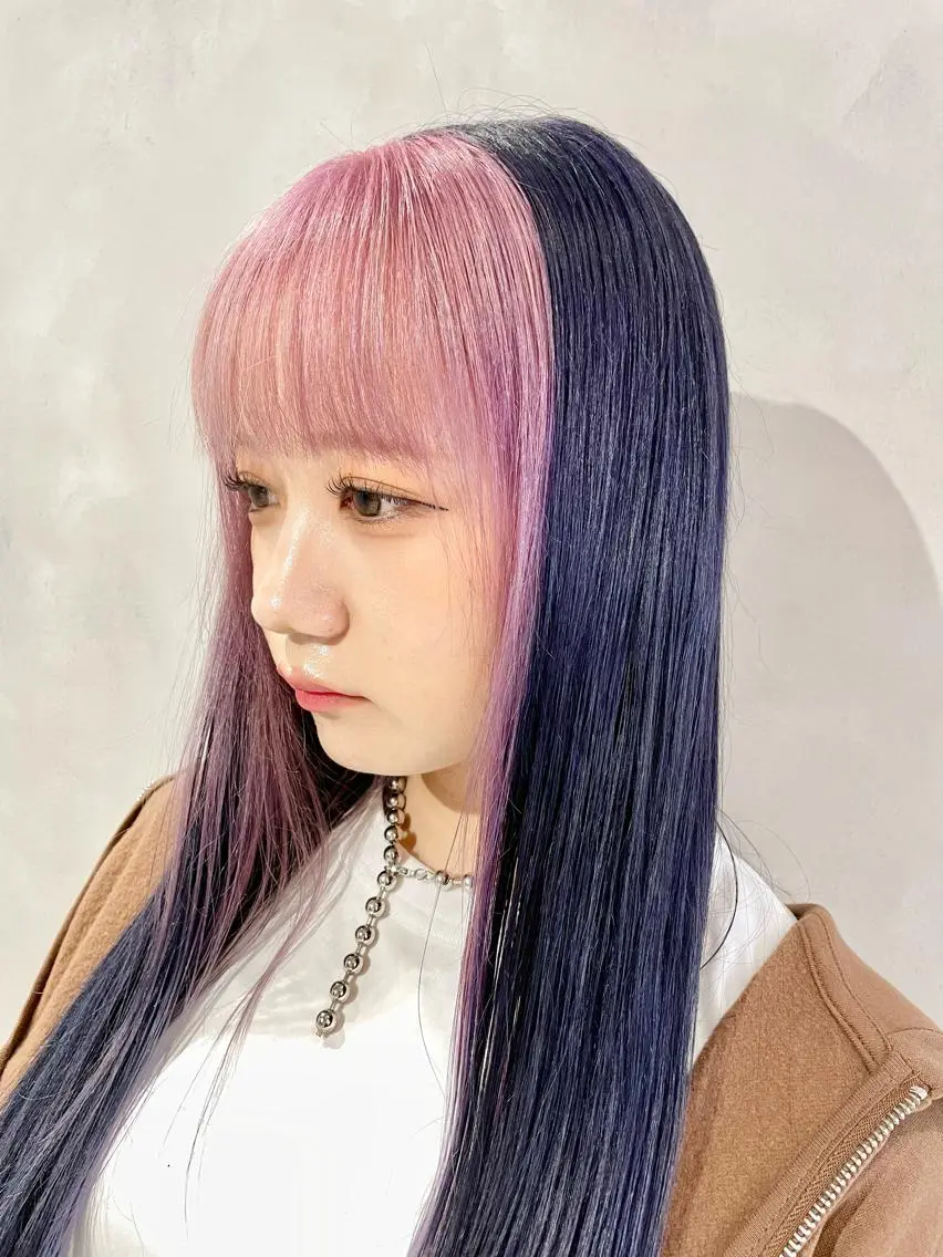 ロング カラー ミストバング  フェイスフレーミング ハイトーン×レイヤー ／遠藤将太のヘアスタイル