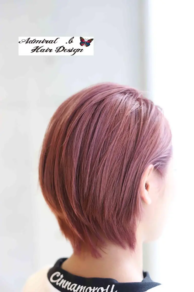 ショート カラー ブリーチ 透明感カラー ピンクカラー アドミラルYoshi oのヘアスタイル