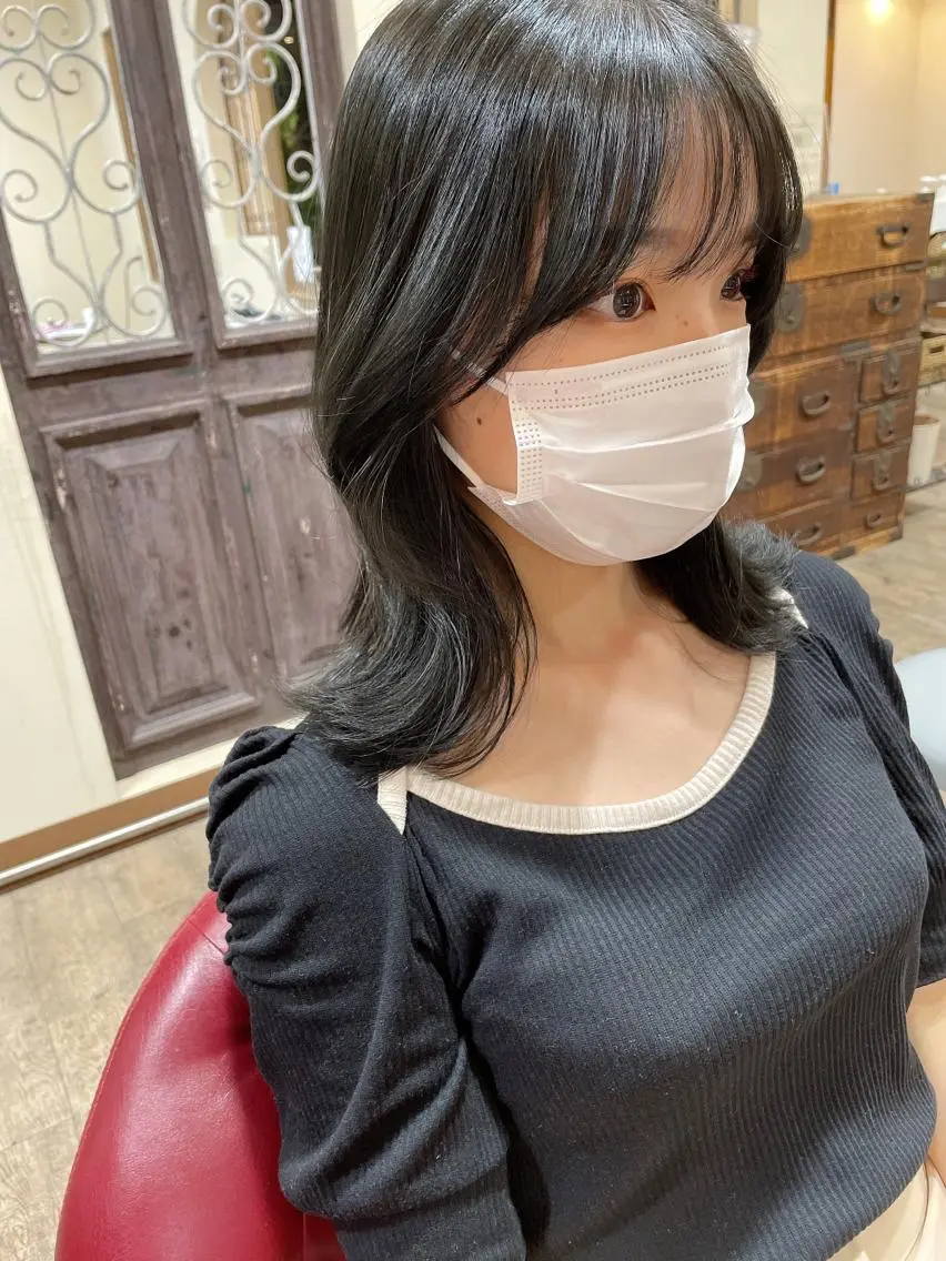 ミディアム カット ヘアカラー トリートメント 保野加/トレンドボブ 透明感爆発カラーのヘアスタイル