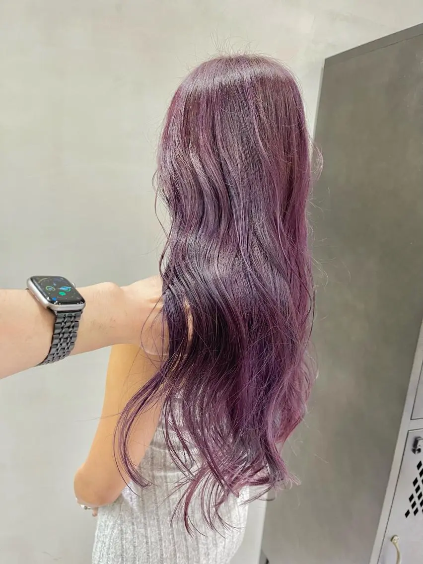 ロング カラー ヘアアレンジ ピンクカラー バイオレットカラー ヘアカラー ヘアセット 縮毛矯正/美髪 髪質改善/石田幸輔のヘアスタイル