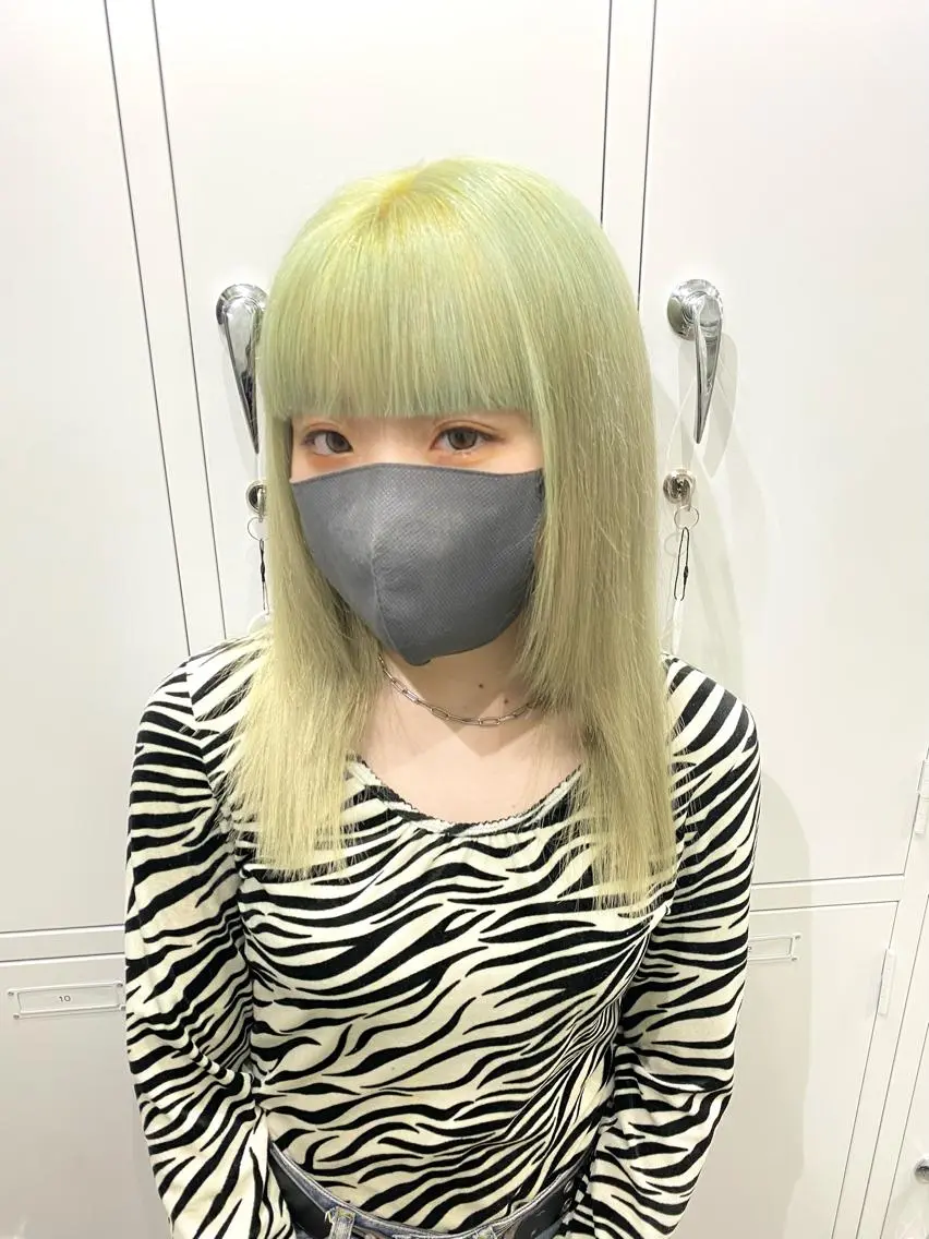 ミディアム カラー ミント ヘアカラー トリートメント ヘッドスパ ヘアセット kai .のヘアスタイル
