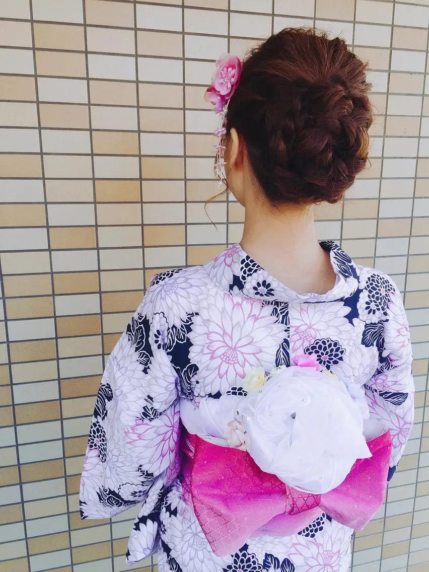 ヘアアレンジ 浴衣 大野 まゆのヘアスタイル