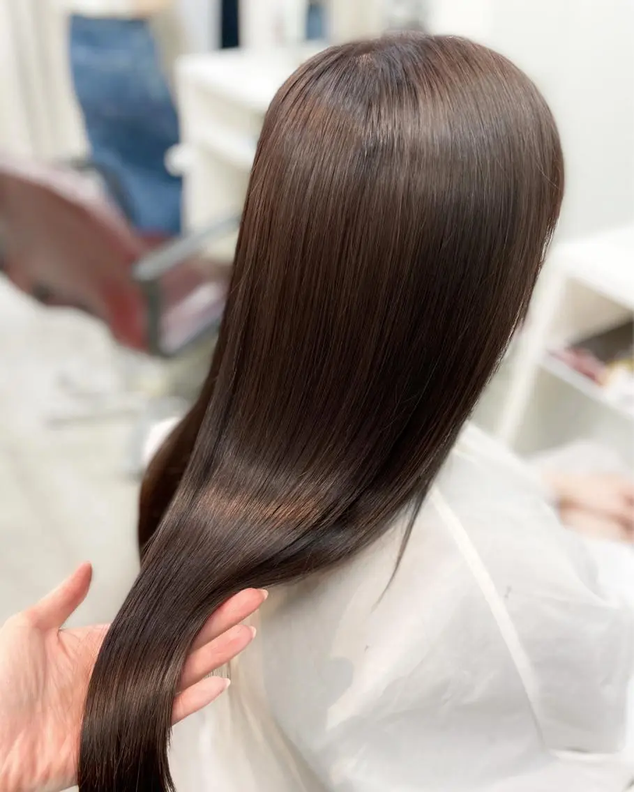 ロング カラー ヘアカラー トリートメント 韓国ヘア🤍髪質改善 🇰🇷AKANEのヘアスタイル